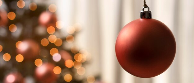 コピースペースを備えたクリスマスの祭りのアレンジメント
