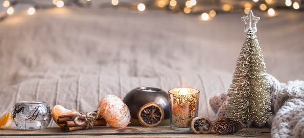 festive christmas cozy atmosphere with home decor