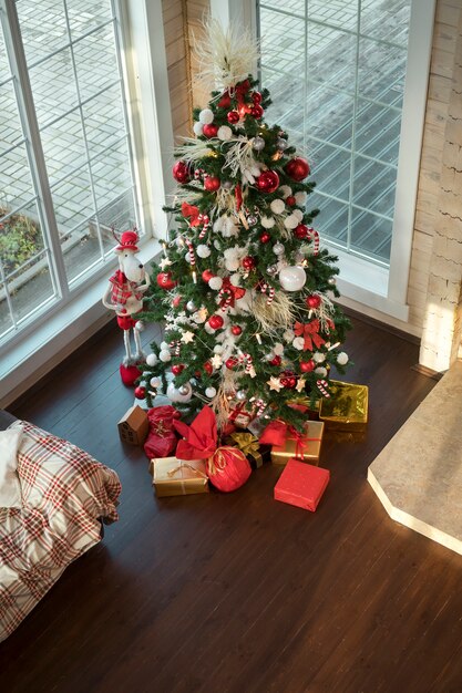 Festive christmas decorated home