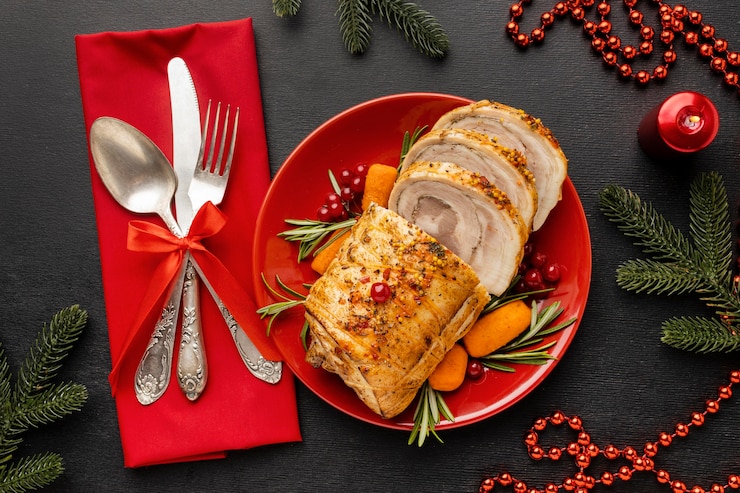 Free Photo festive christmas dish composition