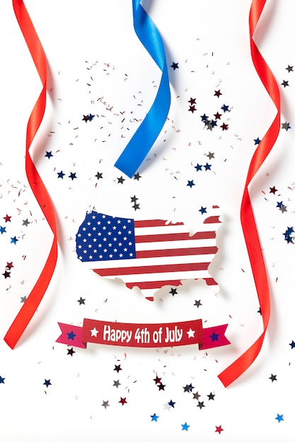 Festive composition of 4th of july elements