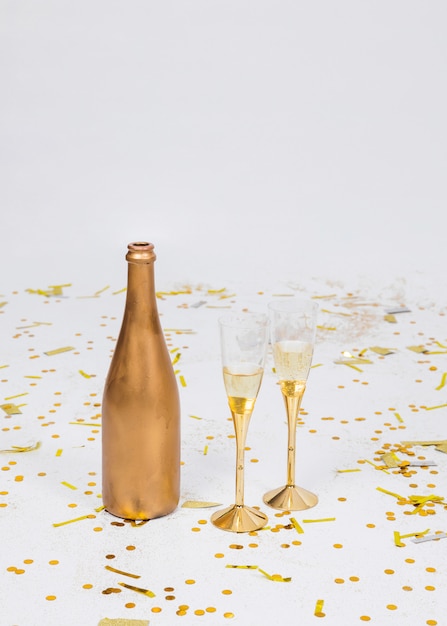 Festive composition of champagne