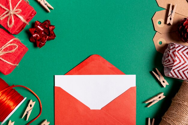 Festive envelope with empty card