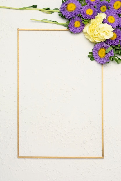 Free photo festive flower composition with minimalist vertical frame