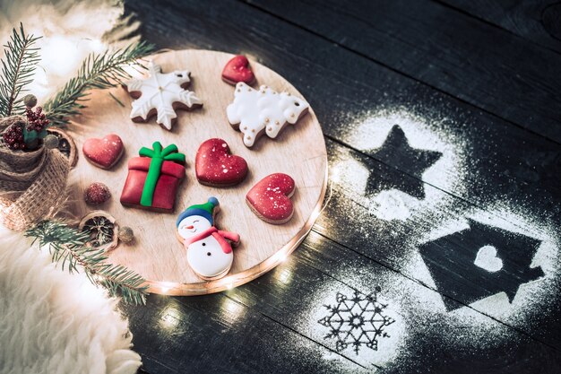 Festive gingerbread on a stick, the concept of cooking.