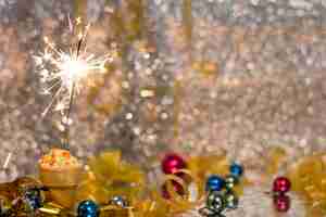 Free photo festive golden theme for new year night