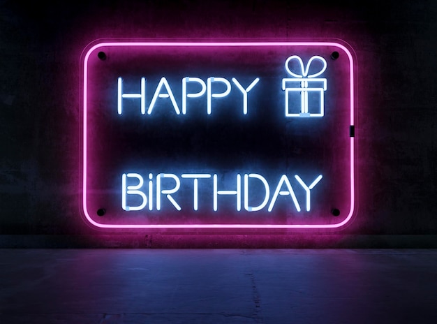 Free photo festive neon 50th birthday arrangement