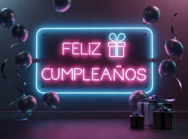 festive neon 50th birthday arrangement