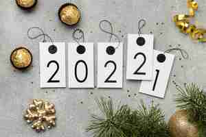 Free photo festive new year 2022 arrangement