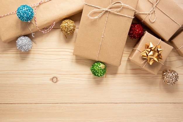 Festive packages with copy space