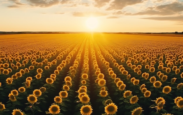 Free photo field of blooming sunflowers