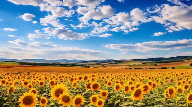 Campo di girasoli in fiore