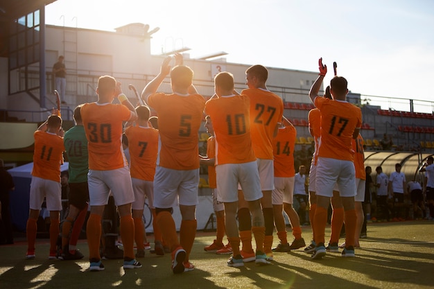 Free photo field hockey players during a tournament game