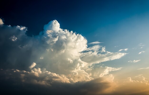 火のようなオレンジ色の夕焼け空。美しい空。