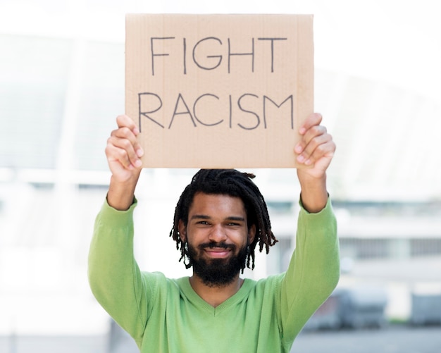 Fight racism quote black lives matter concept front view