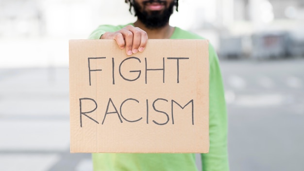 Free photo fight racism quote black lives matter concept medium shot