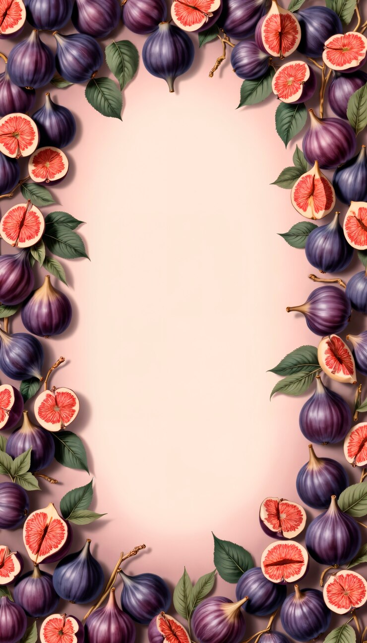 Free Photo figs and sliced fruit on a pink background
