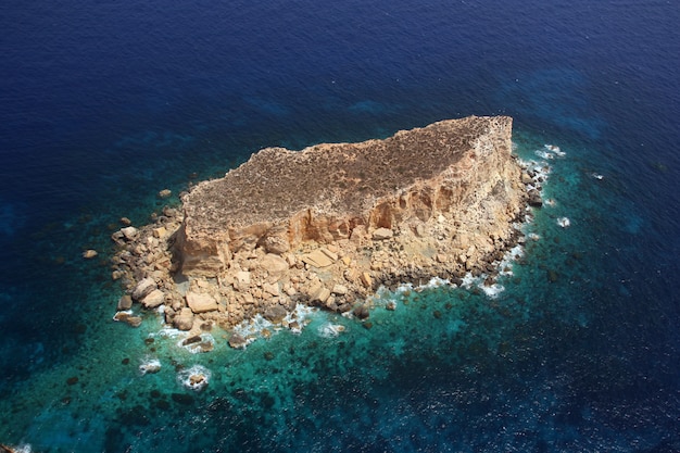 Filfla Malta islet, aerial view