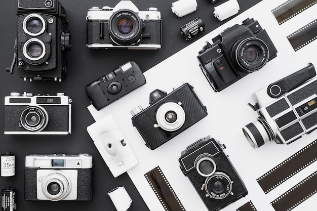 Free photo film amidst vintage cameras