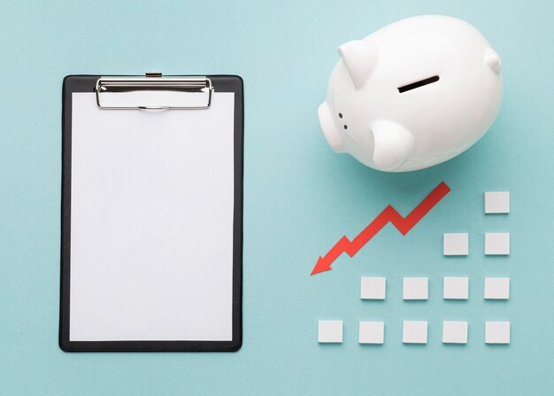 finance elements with white piggy bank