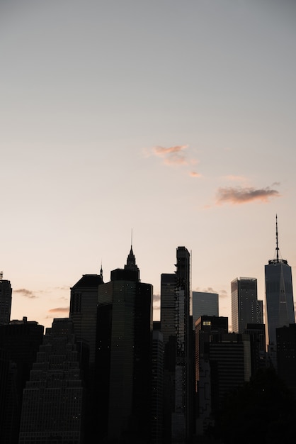 Финансовый район Нью-Йорк на закате