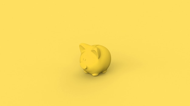 Financial investment concept with piggy bank on pastel blue background. 3d rendering.