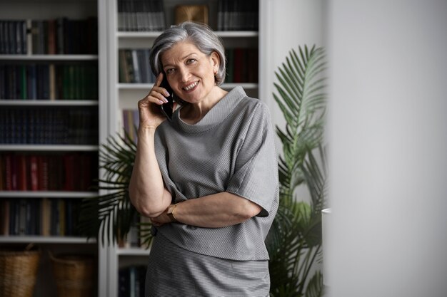 Free photo financially independent woman in her office