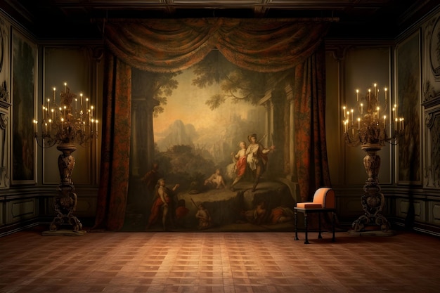 fine art baroque digital backdrop interior room