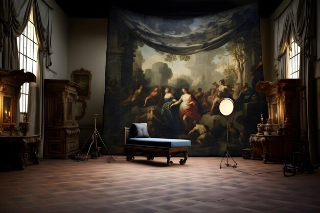 fine art baroque digital backdrop room