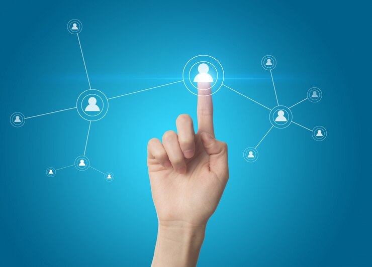 Free Photo finger pressing a social network button on a touch screen