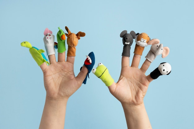 Finger puppets show composition