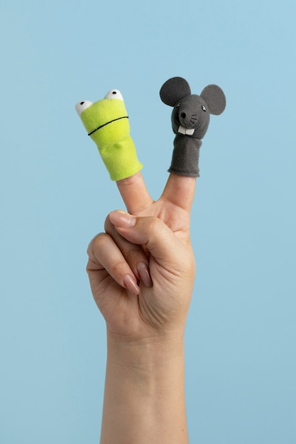 Free photo finger puppets show composition