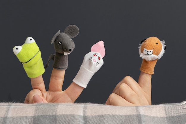 Free photo finger puppets show composition