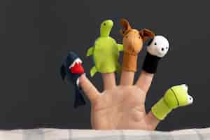 Free photo finger puppets show composition