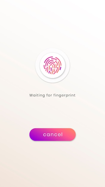 Free photo fingerprint scan ui screen for smartphone