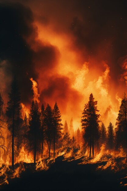 Foto gratuita fuoco che brucia la natura selvaggia