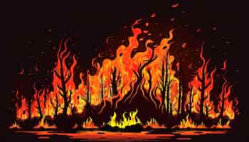 Foto gratuita il fuoco nella foresta infiamma l'ia generativa
