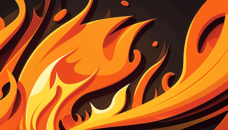 Free Photo fire in the forest flames generative ai