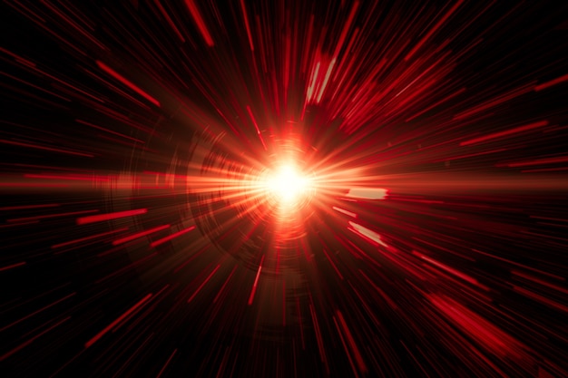 Fire laser red light moving fastest high speed concept, acceleration super fast speedy drive motion blur abstract for background design.