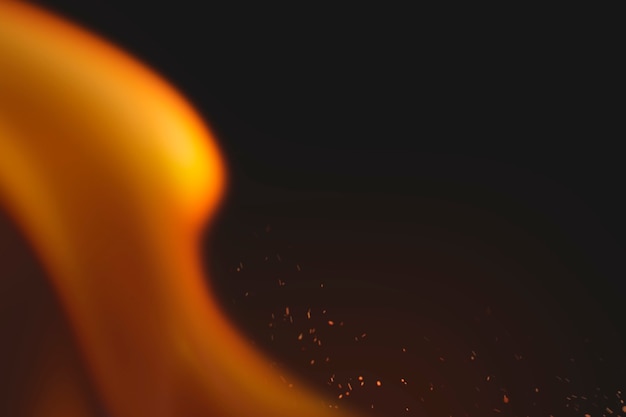 Fire sparks background, realistic flame border, black design space