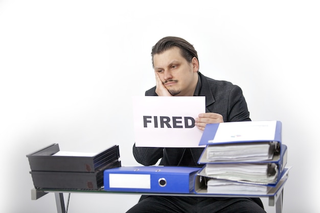 Free photo a fired accountant