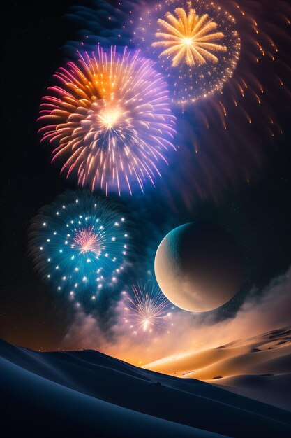 Fireworks in the night sky