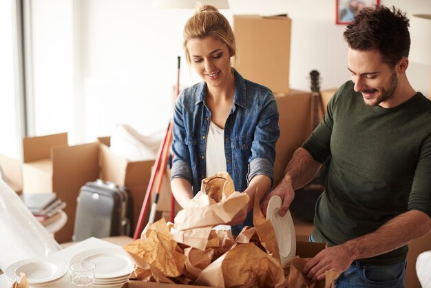 First of all unpack the dinnerware