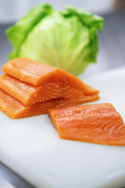 Fish. Close up picture of red fish slices