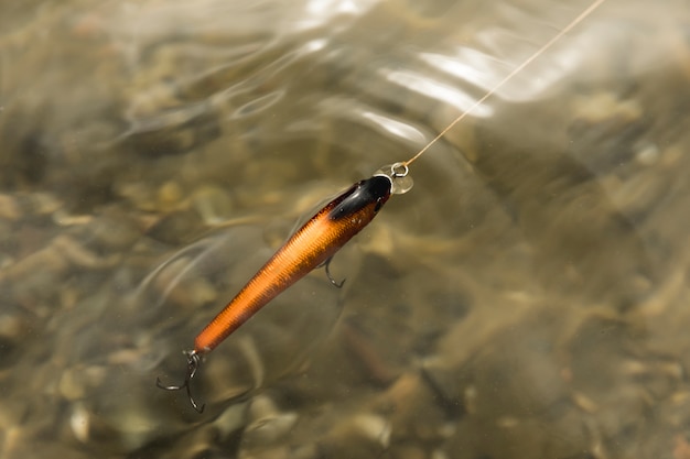 Foto gratuita amo da pesca nel fiume