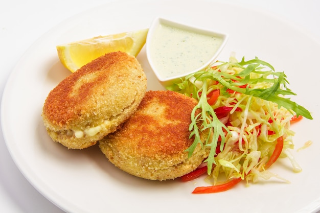 Fishcakes with vegetables