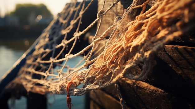 Free photo fishermen's nets adorning the shoreline