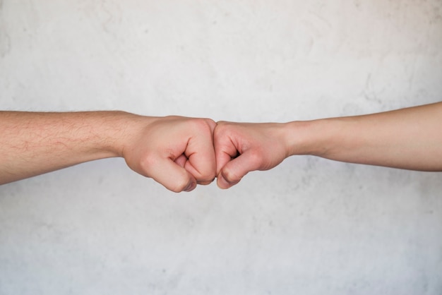 Fist bump welcome gesture