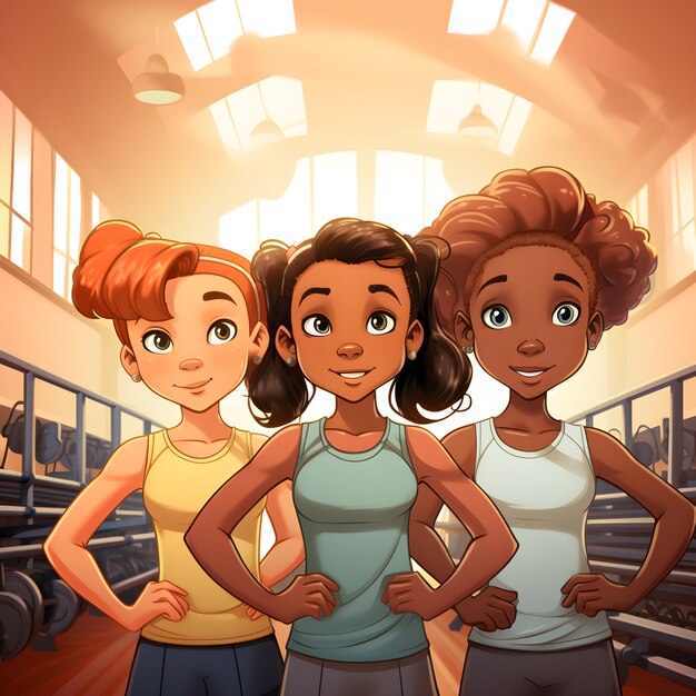 fit cartoon character training