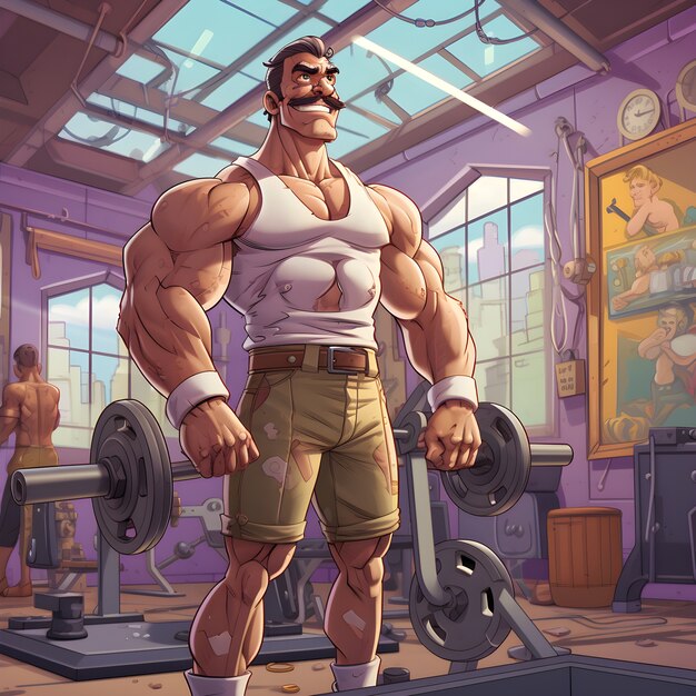 fit cartoon character training